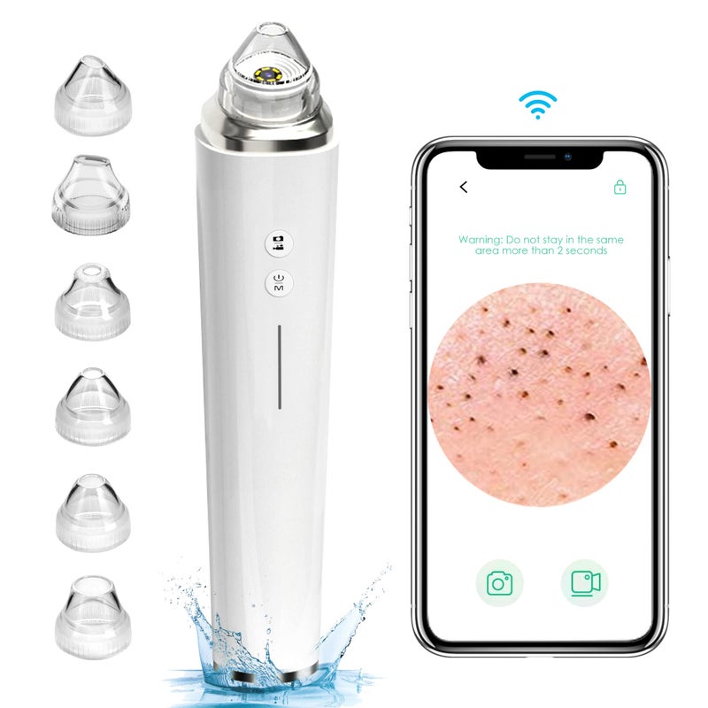 prabensei Blackhead Remover Pore Vacuum, ã€[FDA Certification] ã€‘ WiFi Visible Facial Pore Cleanser with HD Camera Pimple Acne Comedone Extractor Kit with 6 Suction Heads Electric Blackhead Suction Tool - Image 1